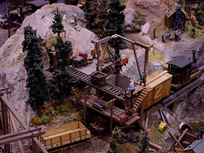 Emmett J. Brannan of Cache Creek Scale Models had this great HO and HOn3 display layout at his booth.